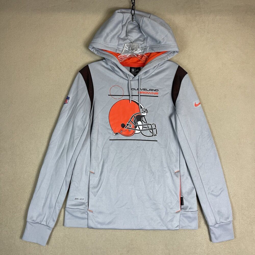 Nike x NBA Hoodie Mens Small Gray Pullover Cleveland‎ Browns Football OnField